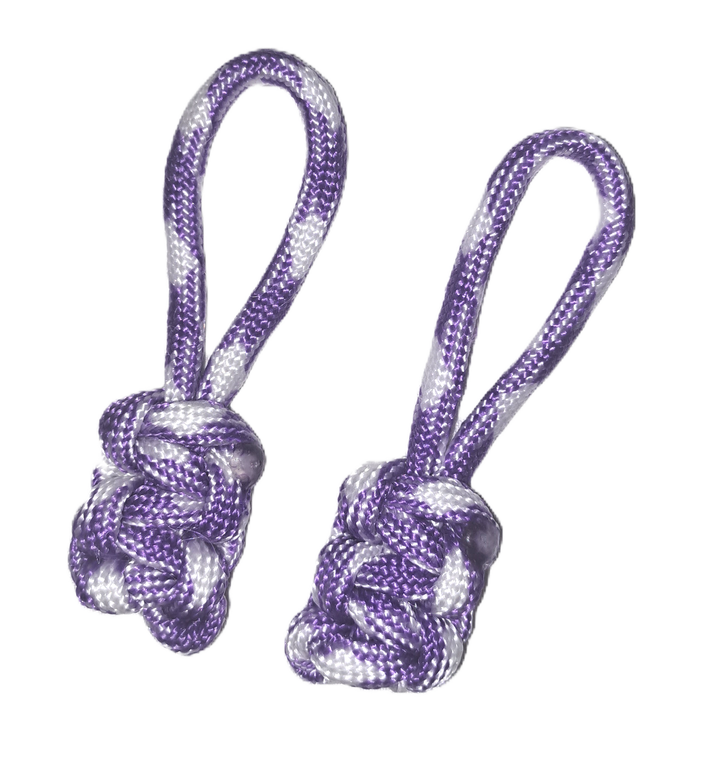 Paracord Cobra Zipper Puller - Purple & White ( 2 Pack )