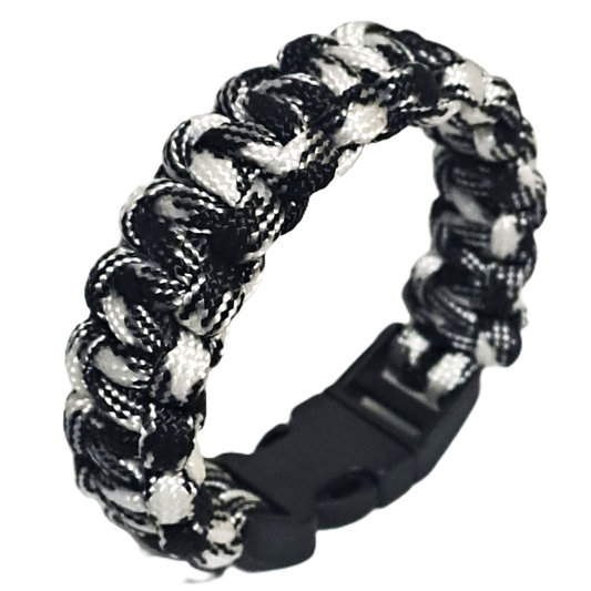 Paracord Cobra Bracelet - Black & White