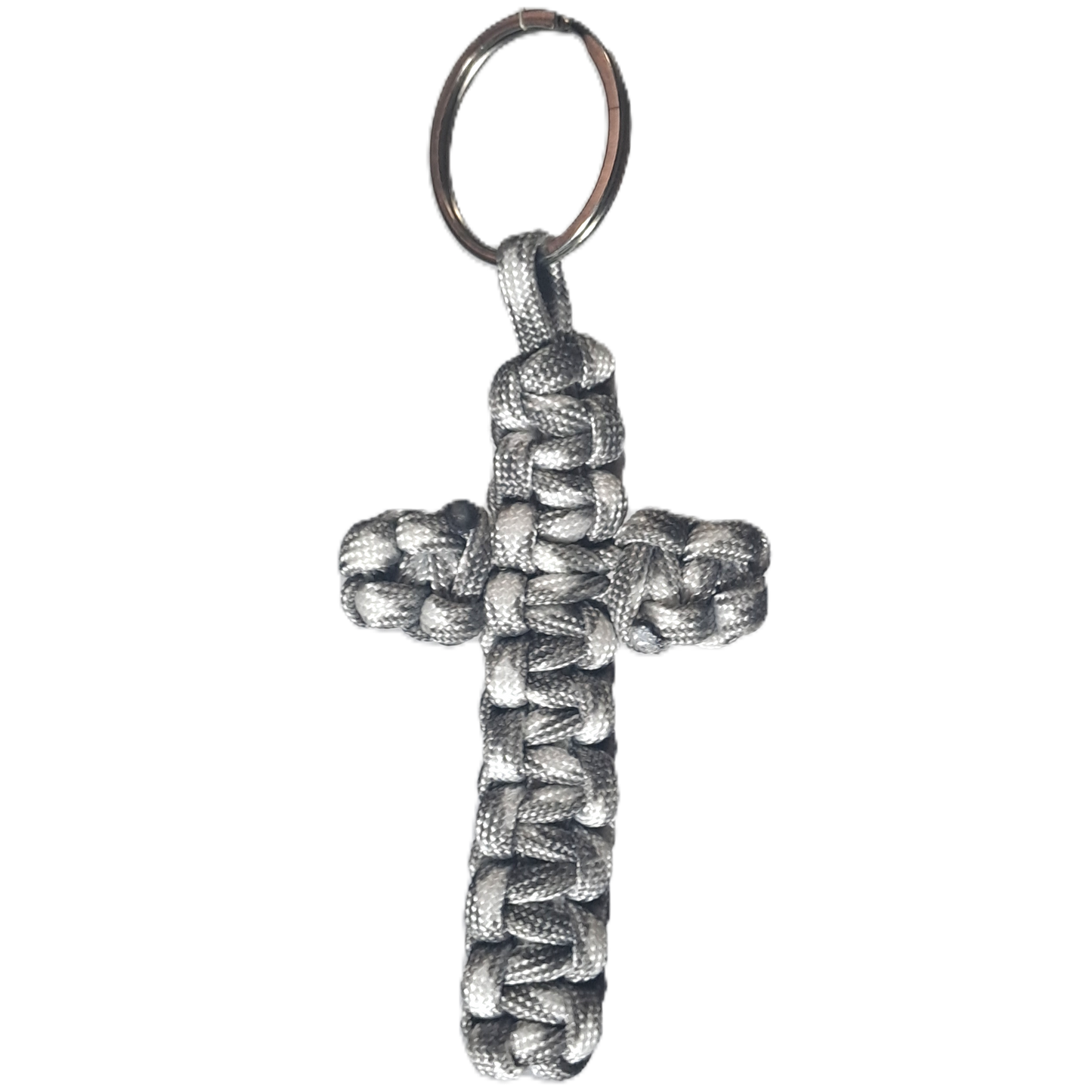 Paracord Cobra Cross KeyRing - Grey & White