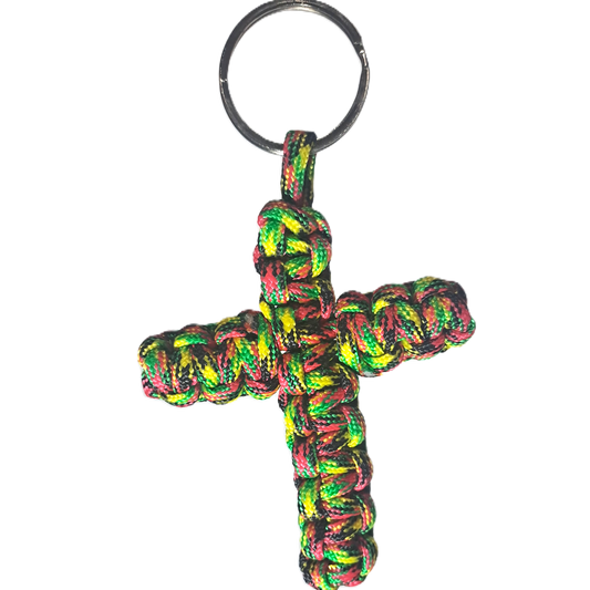 Paracord Cobra Cross KeyRing - Jamaican