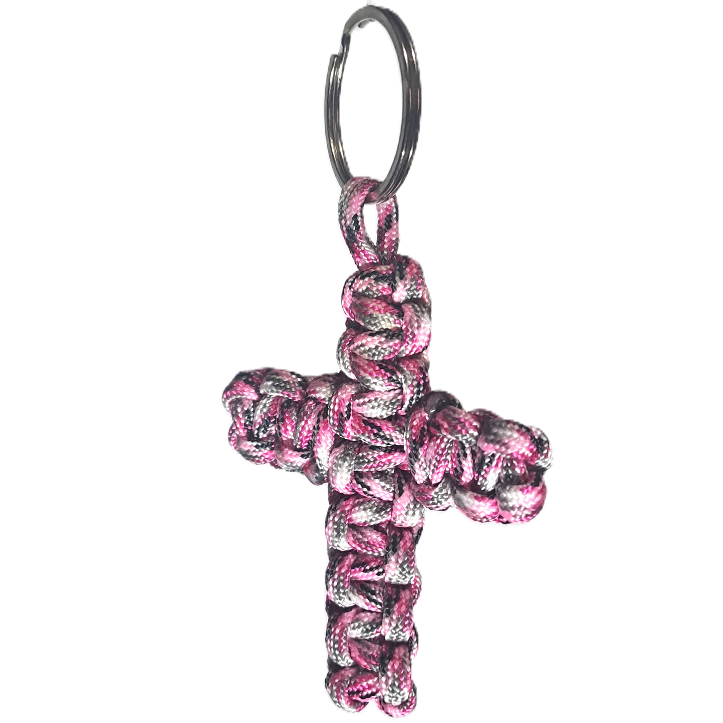 Paracord Cobra Cross KeyRing - Pink Camo