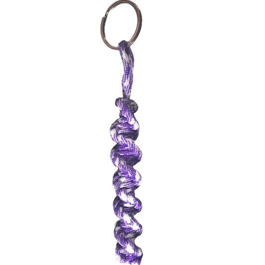 Paracord DNA KeyRing - Purple & White