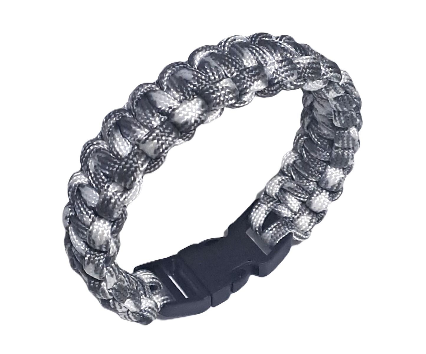 Paracord Cobra Bracelet - Grey & White