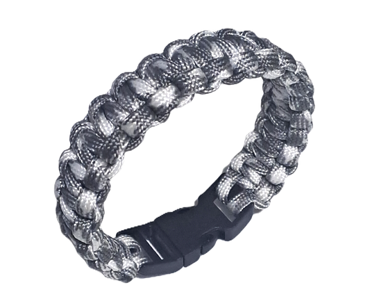 Paracord Cobra Bracelet - Grey & White