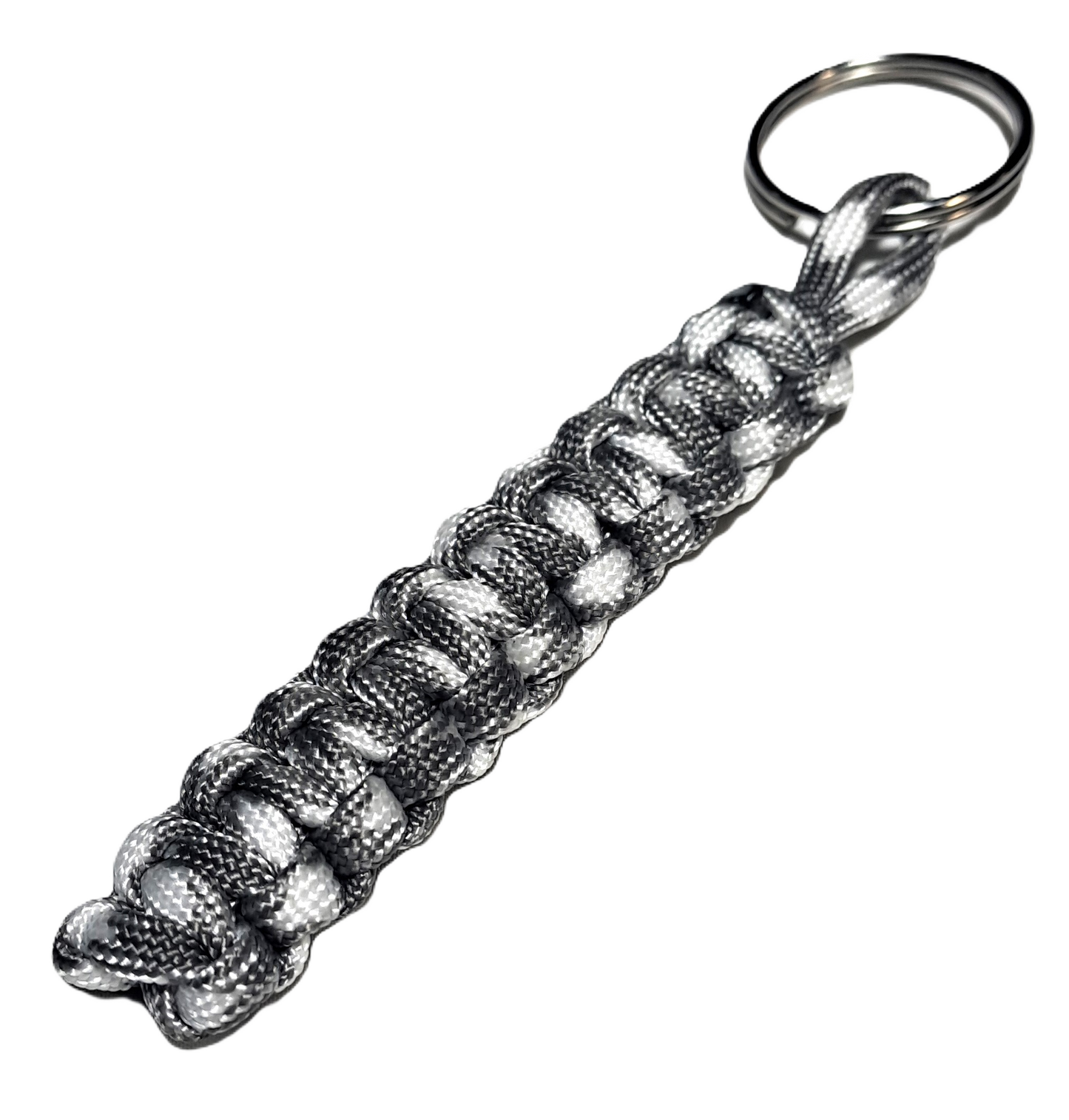 Paracord Cobra KeyRing - Grey & White