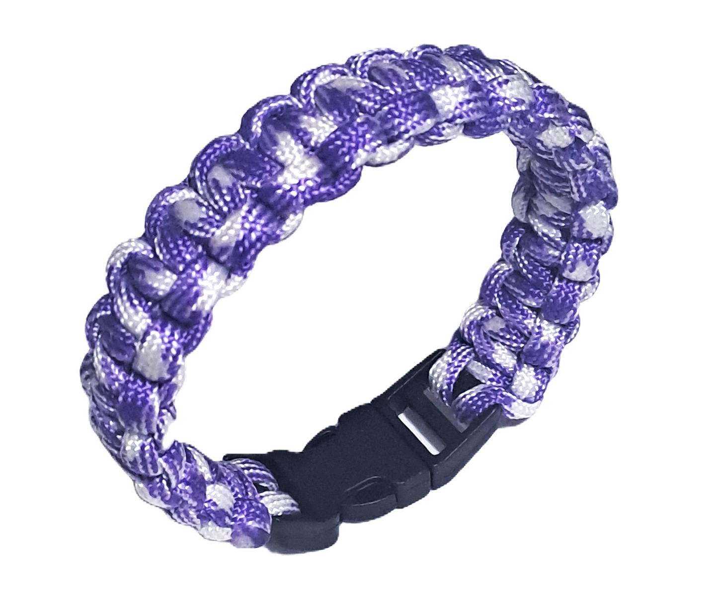 Paracord Cobra Bracelet - Purple & White