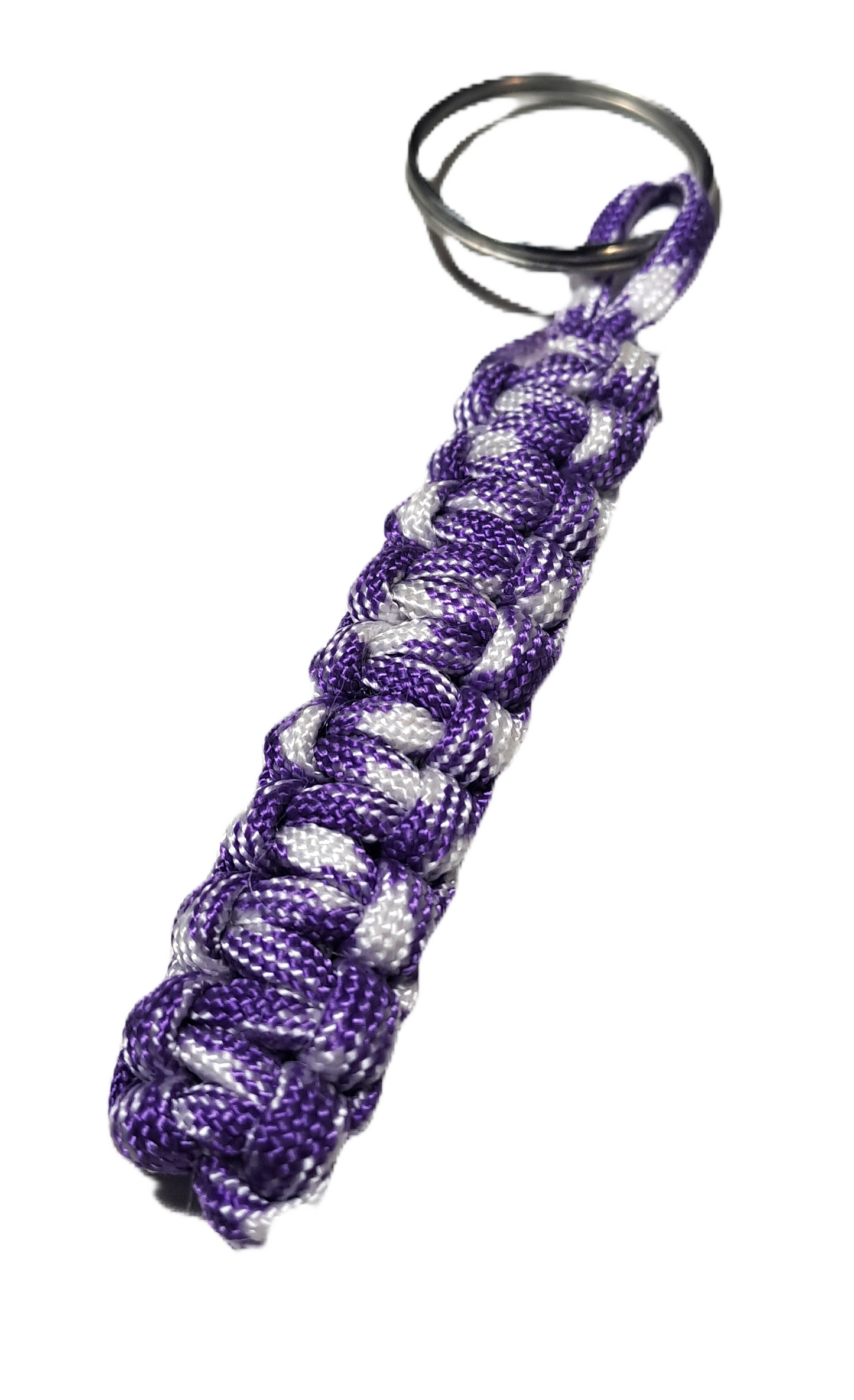 Paracord Cobra KeyRing - Purple & White