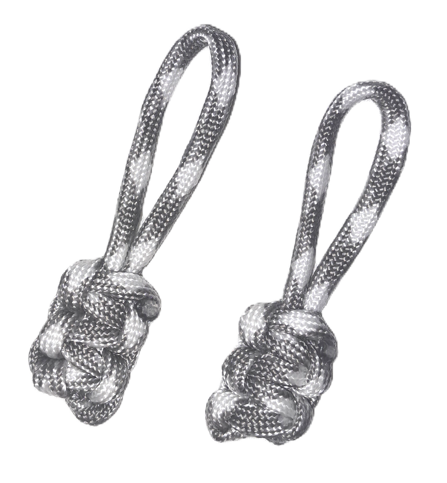 Paracord Cobra Zipper Puller - Grey & White ( 2 Pack )